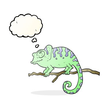 düşünce kabarcık karikatür bukalemun