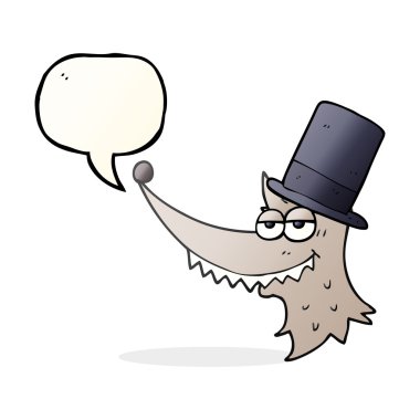 konuşma kabarcık karikatür zengin kurt