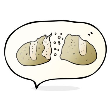 konuşma kabarcık karikatür somun ekmek