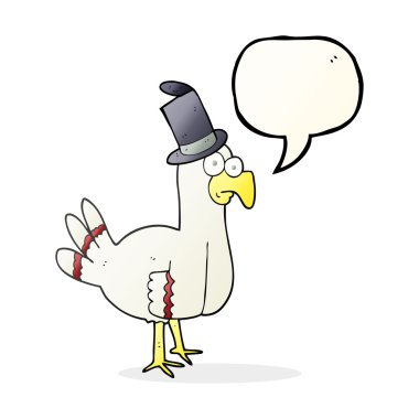 konuşma kabarcık karikatür kuş üst şapka