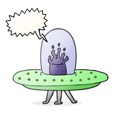 konuşma kabarcık karikatür uçan daire