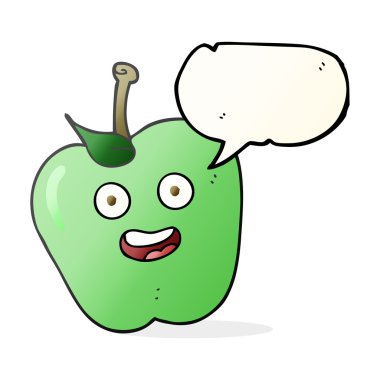 konuşma kabarcık karikatür elma