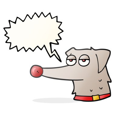 konuşma kabarcık karikatür köpek tasması var