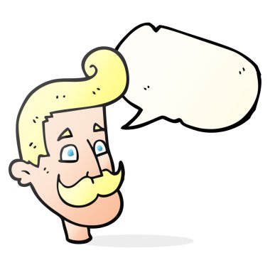 konuşma kabarcık karikatür adam bıyıklı