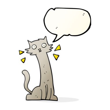 konuşma kabarcık karikatür kedi