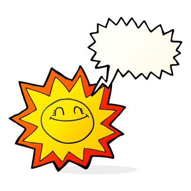 mutlu konuşma kabarcık karikatür güneş
