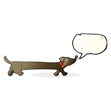 konuşma kabarcık karikatür dachshund