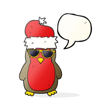 konuşma kabarcık karikatür havalı christmas robin