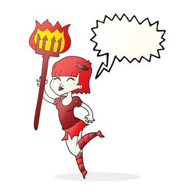 konuşma balonu çizgi film şeytan kız