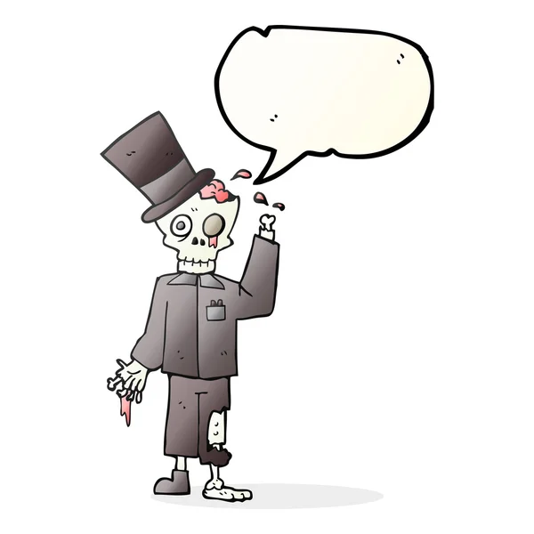 Konuşma kabarcık karikatür posh zombi — Stok Vektör