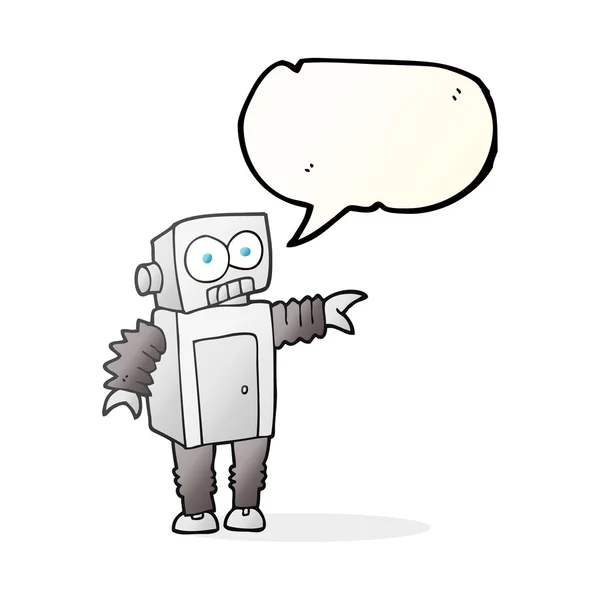 Ρομπότ γελοιογραφία φούσκα ομιλία — Διανυσματικό Αρχείο