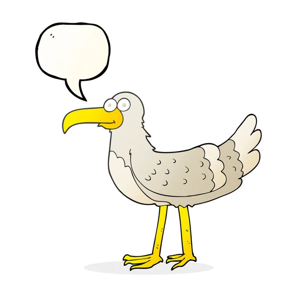 Speech bubble cartoon seagull — Stock Vector