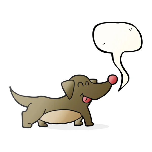 Sprechblase Karikatur glücklicher kleiner Hund — Stockvektor