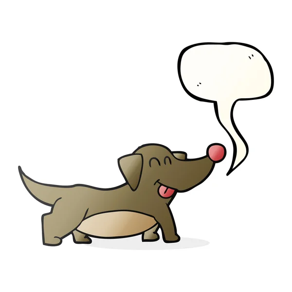 Discours bulle dessin animé heureux petit chien — Image vectorielle