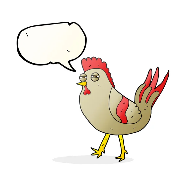 Tal bubbla tecknad kyckling — Stock vektor