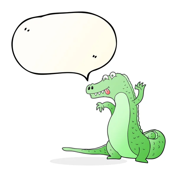 Discours bulle dessin animé crocodile — Image vectorielle