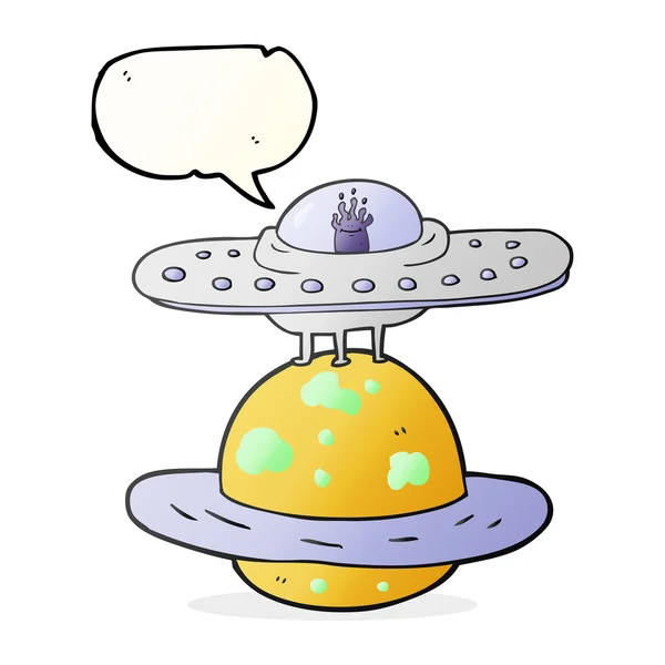 Disco volante del fumetto della bolla di discorso — Vettoriale Stock
