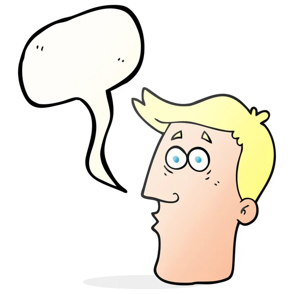 Konuşma kabarcık karikatür erkek yüz — Stok Vektör