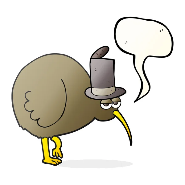 Toespraak bubble cartoon kiwivogel — Stockvector