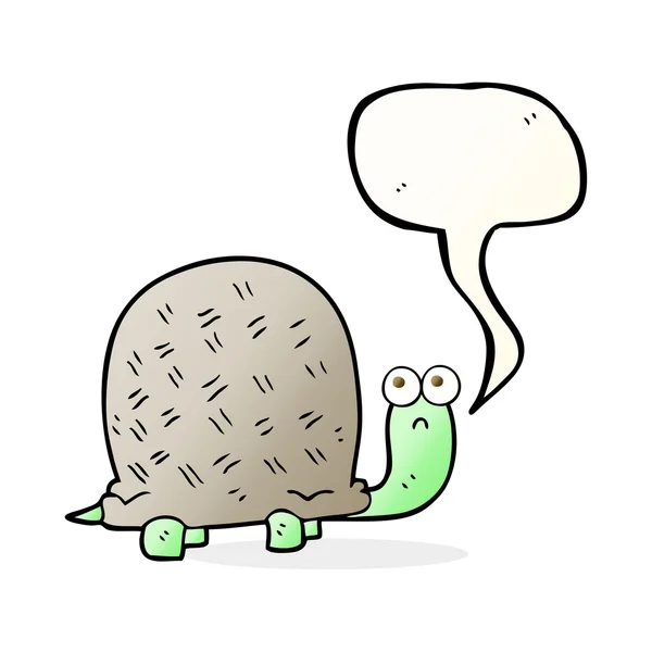 Speech bubble cartoon sad turtle — Stock Vector