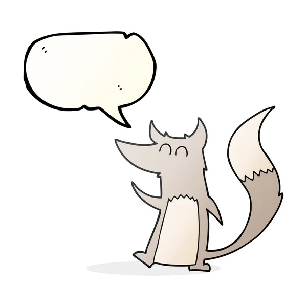 Speech bubble cartoon little wolf — Stock Vector