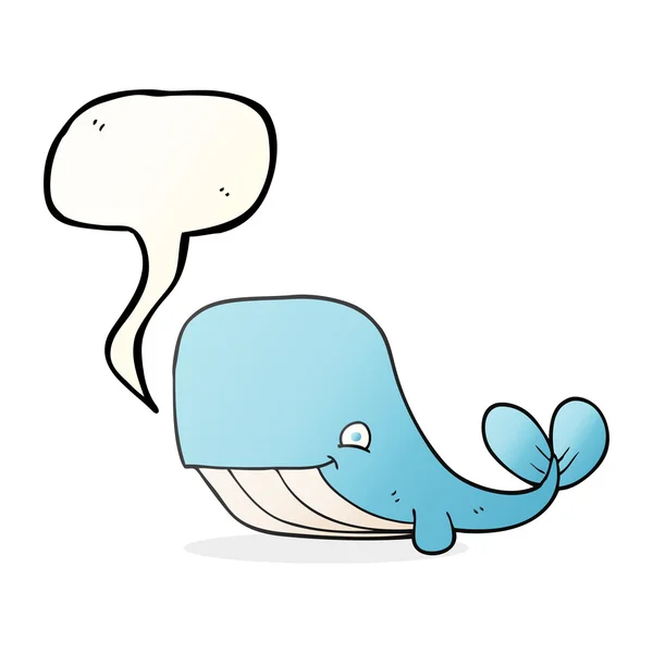 演讲泡沫卡通快乐鲸鱼 — 图库矢量图片