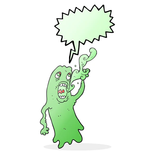 Voz burbuja dibujos animados fantasma — Vector de stock