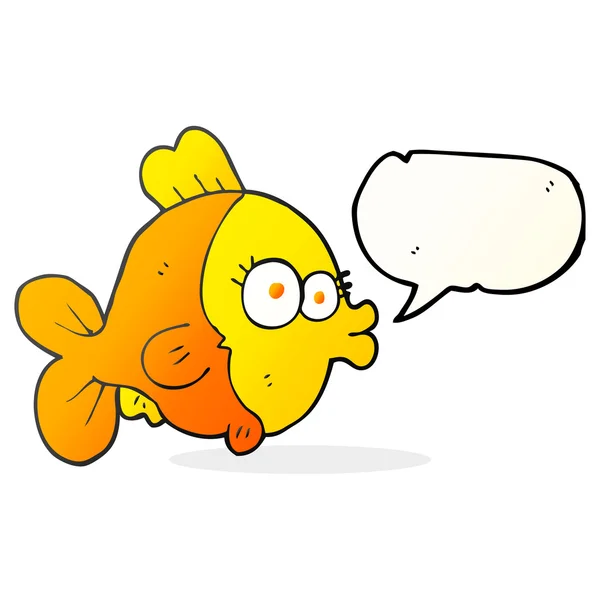 Divertido discurso burbuja dibujos animados peces — Vector de stock