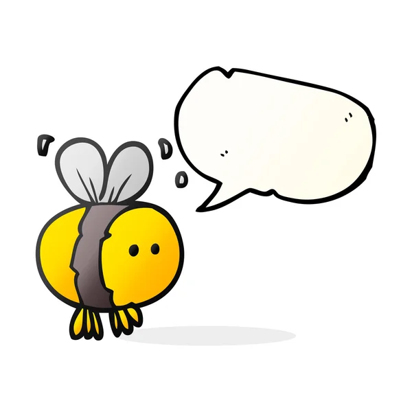 Toespraak bubble cartoon bee — Stockvector