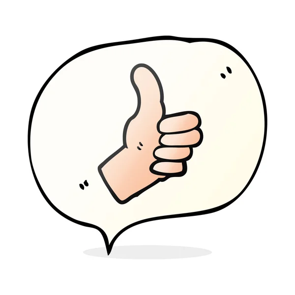 Speech bubble cartoon thumbs up sign — Stock Vector