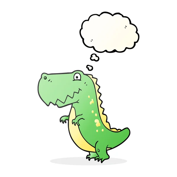 Düşünce kabarcık karikatür dinozor — Stok Vektör