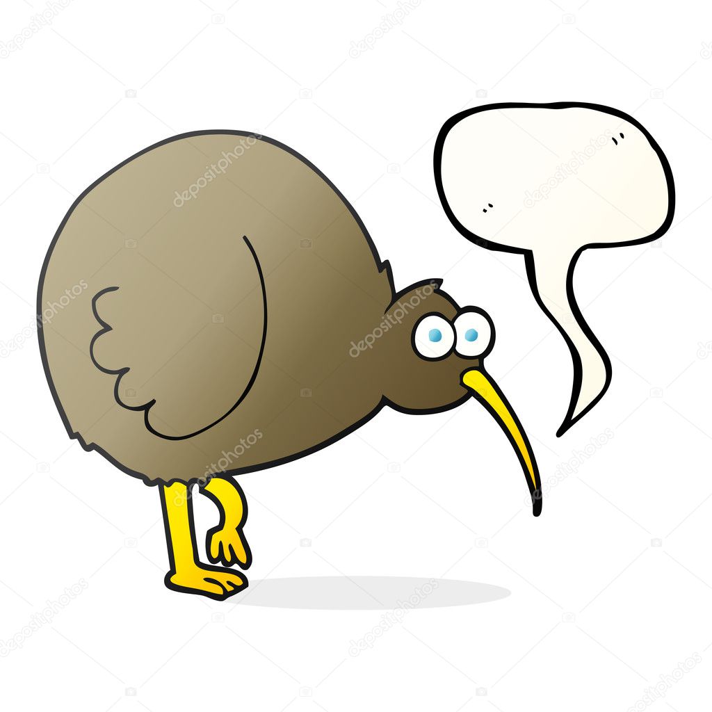 Oiseau De Kiwi Speech Bubble Dessin Animé Image