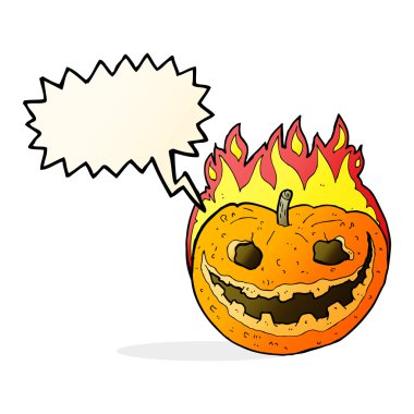 Konuşma baloncuklu garip balkabağı.