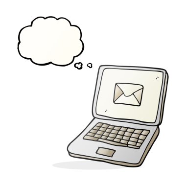 kabarcık karikatür dizüstü bilgisayar sc doğum mesaj simgesiyle sanıyordum