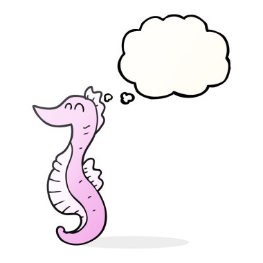 düşünce kabarcık karikatür denizatı