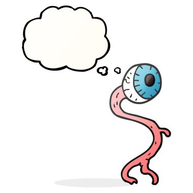 Brüt düşünce kabarcık karikatür göz küresi