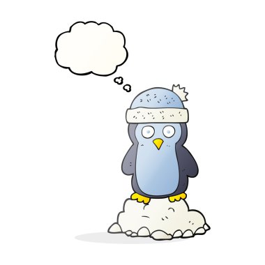 kabarcık karikatür penguen şapka takıyor sanıyordum