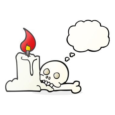 kabarcık karikatür ürkütücü kafatası ve mum sanıyordum