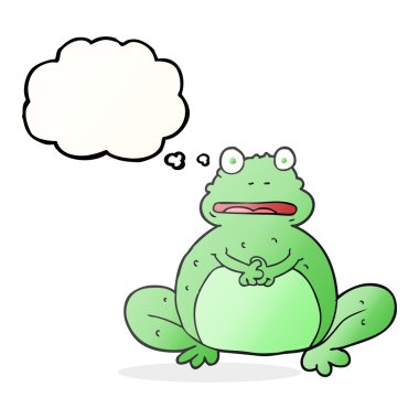 düşünce kabarcık karikatür kurbağa