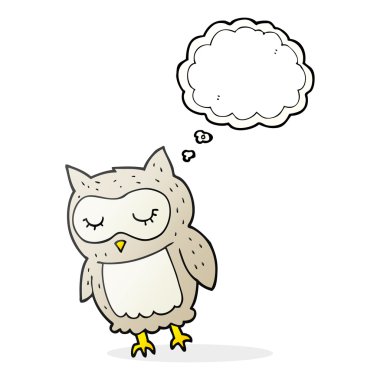 düşünce kabarcık karikatür baykuş