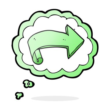 düşünce kabarcık karikatür oku