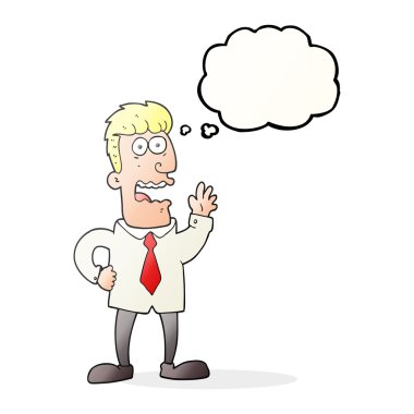 düşünce kabarcık karikatür işadamı