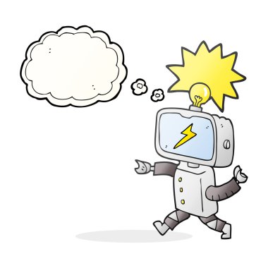 kabarcık karikatür küçük düşünce robot