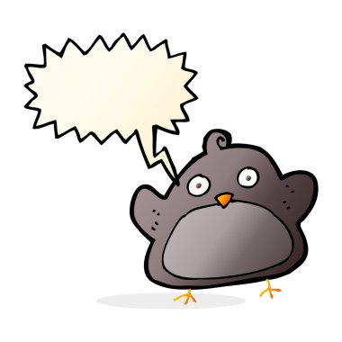 Konuşma baloncuklu çizgi film kuşu