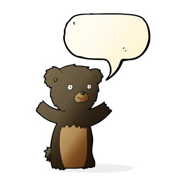 çizgi film siyah ayı yavrusu ile konuşma balonu