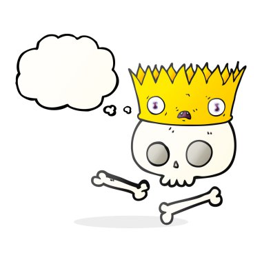 kabarcık karikatür sihirli taç eski kafatasındaki sanıyordum