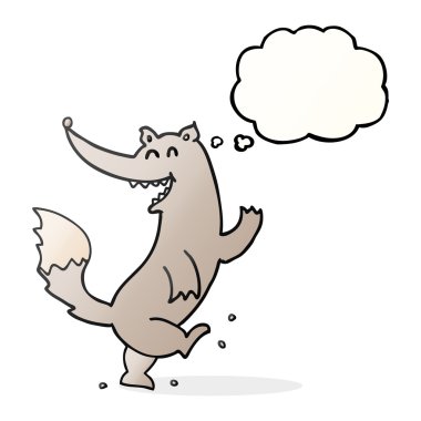 kabarcık karikatür mutlu kurt dans sanıyordum