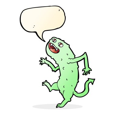 Konuşma baloncuklu çizgi film canavarı