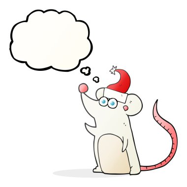 kabarcık karikatür fare Noel şapkalı sanıyordum