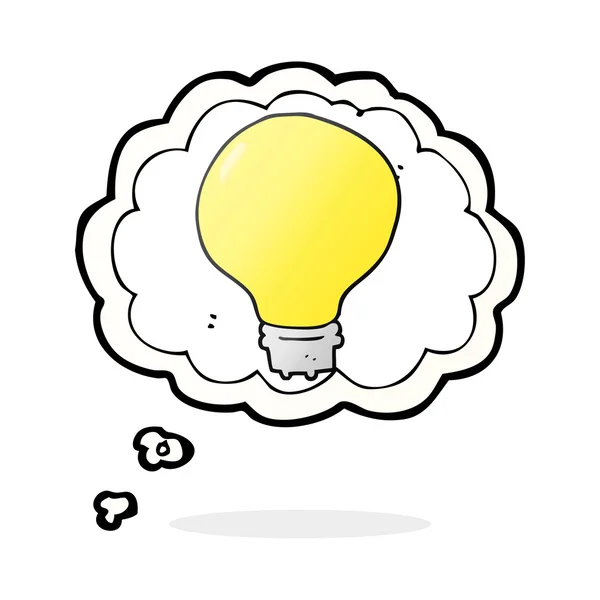 Thought bubble cartoon light bulb — Stock Vector